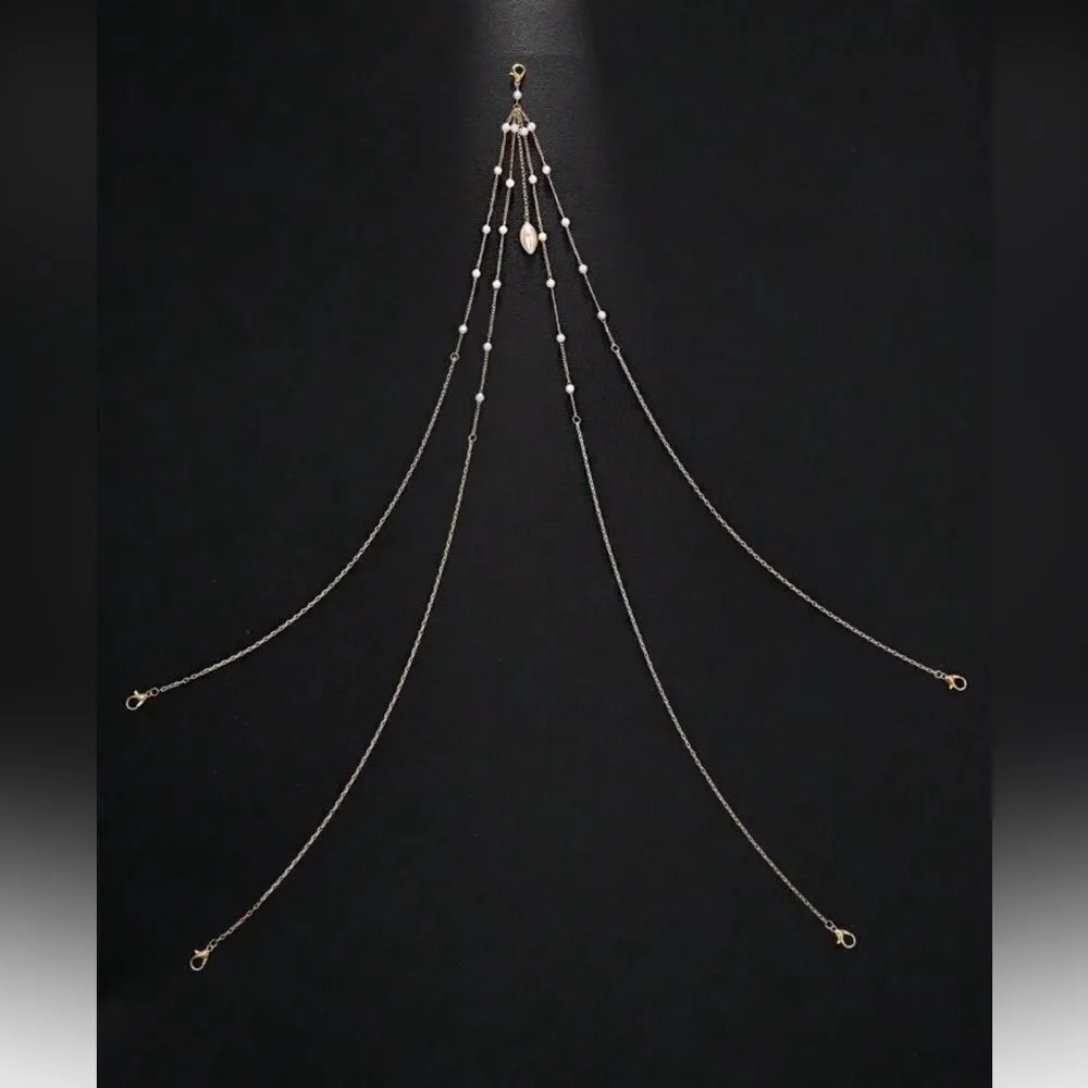 Elegant Gold and Pearl bikini chain A1250